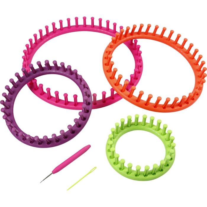Strikkering, 12-17-22-27 cm, 1 sett