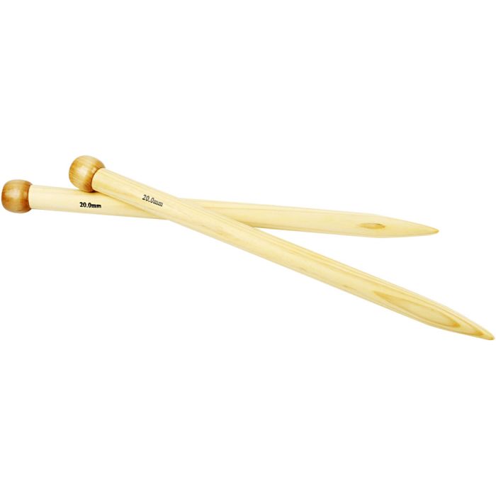 Strikkepinne, 35 cm, 20 mm, 1 par