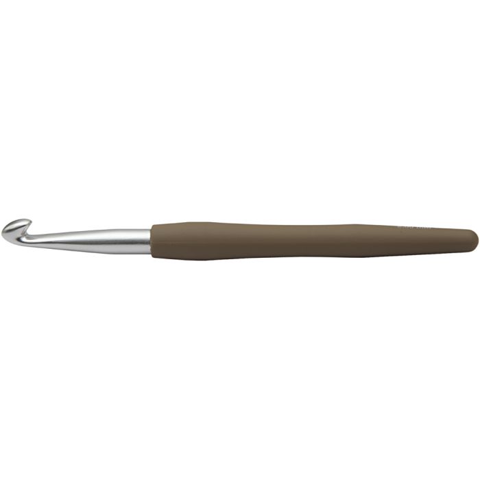 Heklenål, 8, L: 14,5 cm, str. 8 mm, brun, 1 stk.