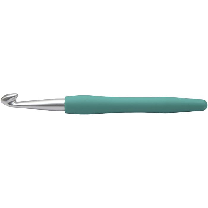 Heklenål, 10, L: 16 cm, str. 10 mm, grønn, 1 stk.