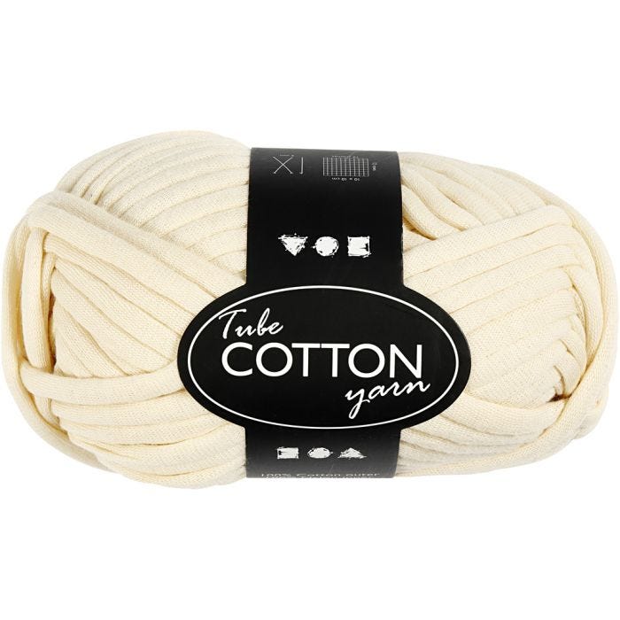 Tubegarn, 45 M, råhvit, 100g/ 1 nst.
