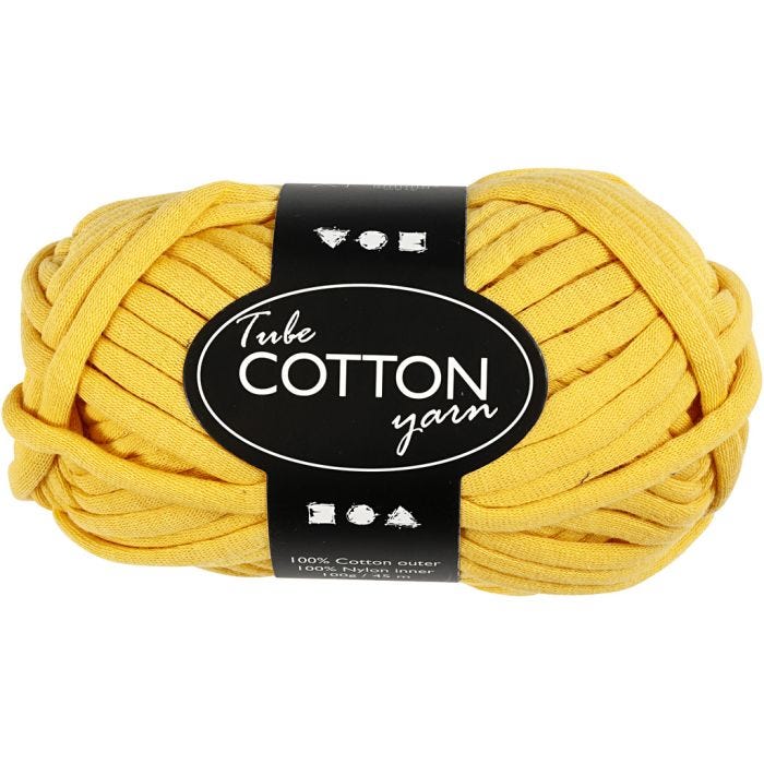 Tubegarn, 45 M, gul, 100g/ 1 nst.