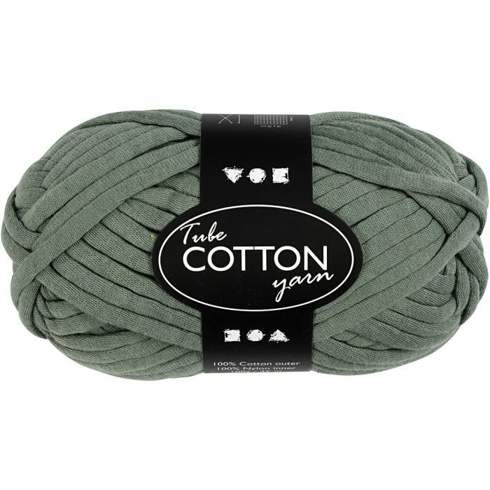 Tubegarn, L: 45 M, mørk grønn, 100g/ 1 nst.