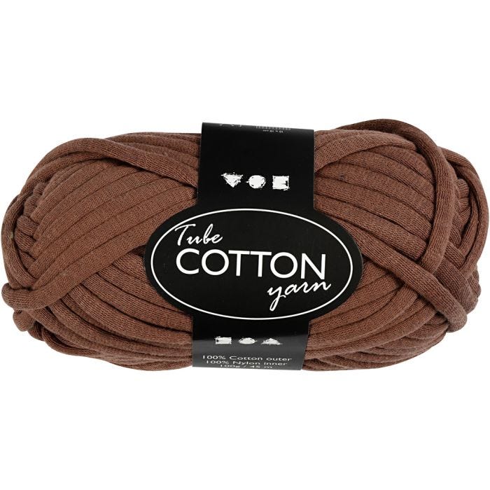 Tubegarn, L: 45 M, brun, 100 g/ 1 nst.