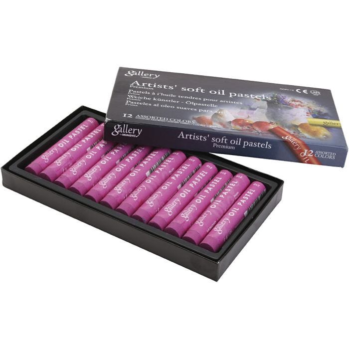 Gallery Oljepastell, L: 7 cm, dia. 11 mm, tykkelse 11 mm, purpur, 12 stk./ 1 pk.