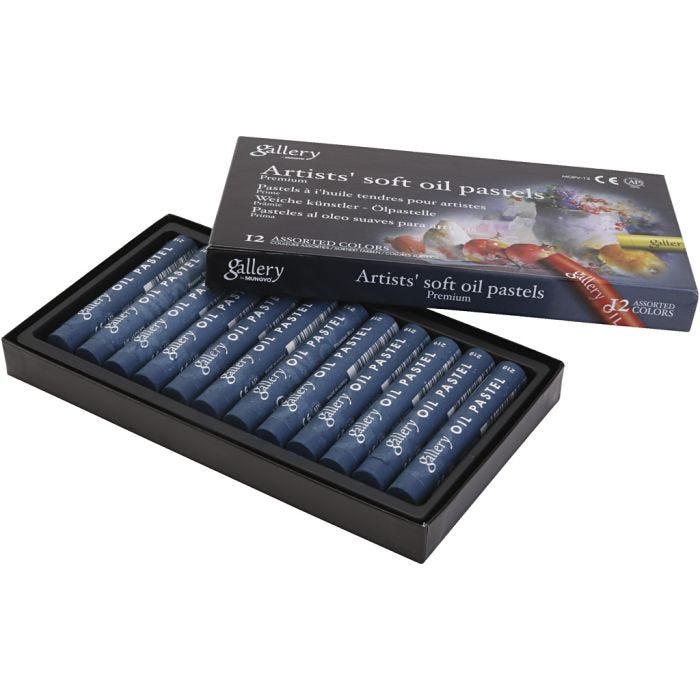 Gallery Oljepastell, L: 7 cm, dia. 11 mm, tykkelse 11 mm, prussian blue (447), 12 stk./ 1 pk.