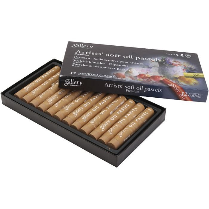 Gallery Oljepastell, L: 7 cm, dia. 11 mm, tykkelse 11 mm, oker, 12 stk./ 1 pk.
