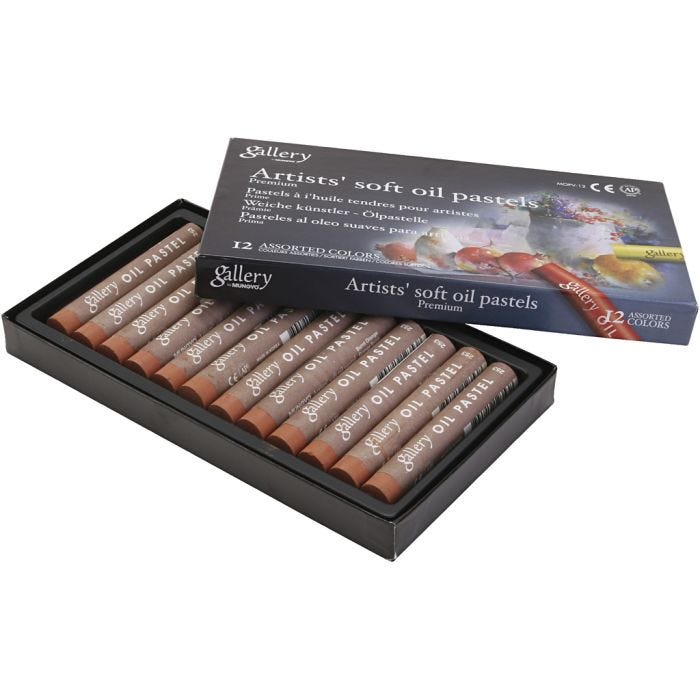 Gallery Oljepastell, L: 7 cm, dia. 11 mm, tykkelse 11 mm, brentorange, 12 stk./ 1 pk.
