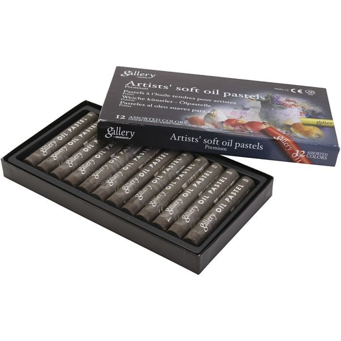 Gallery Oljepastell, L: 7 cm, dia. 11 mm, tykkelse 11 mm, burnt umber, 12 stk./ 1 pk.
