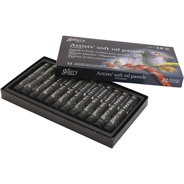 Gallery Oljepastell, L: 7 cm, dia. 11 mm, tykkelse 11 mm, svart, 12 stk./ 1 pk.