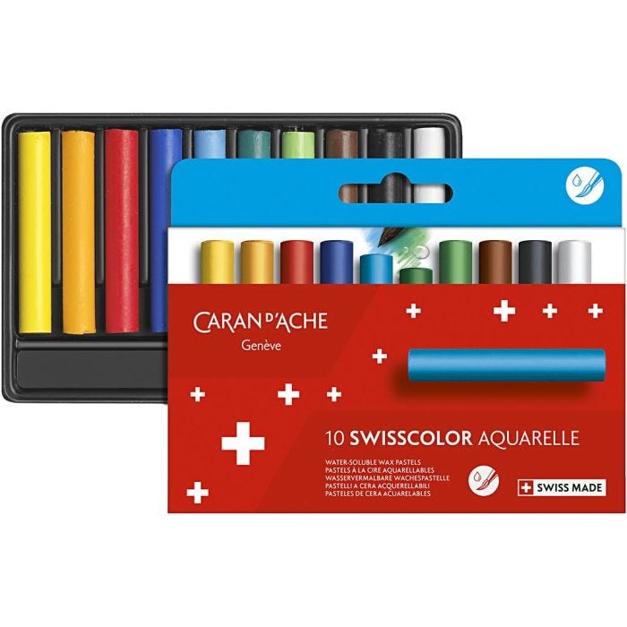 CARAN D’ACHE Neocolor II, Junior, L: 5 cm, tykkelse 8,5 mm, ass. farger, 10 stk./ 1 pk.