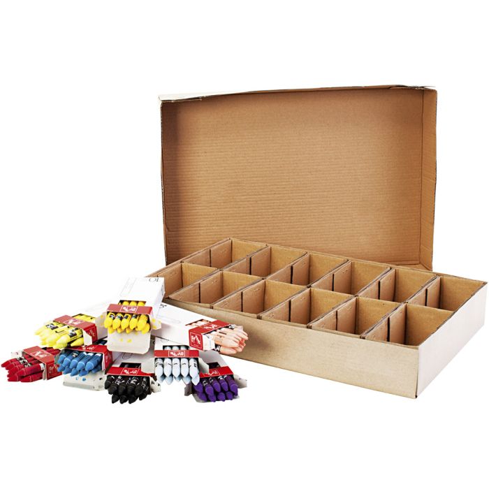 CARAN D’ACHE Neocolor II, klassesett, L: 10 cm, tykkelse 8,5 mm, Farge kan variere , ass. farger, 9x10 stk./ 1 pk.