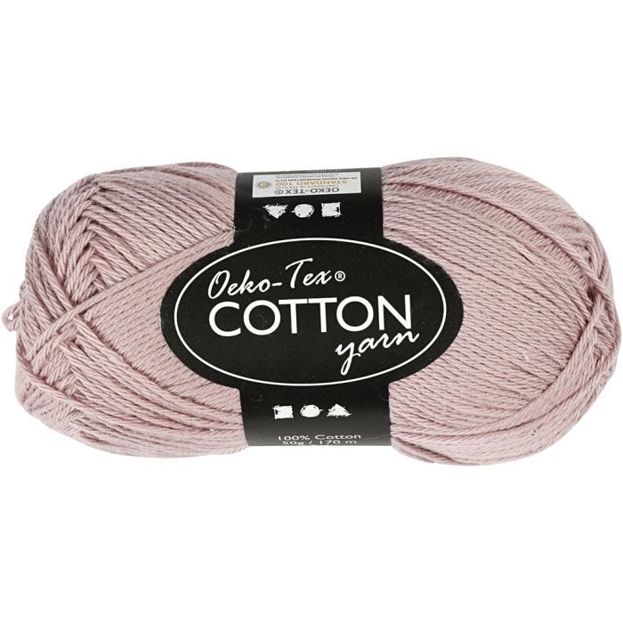 Bomullsgarn, 8/4, L: 170 M, lavendel, 50g/ 1 nst.