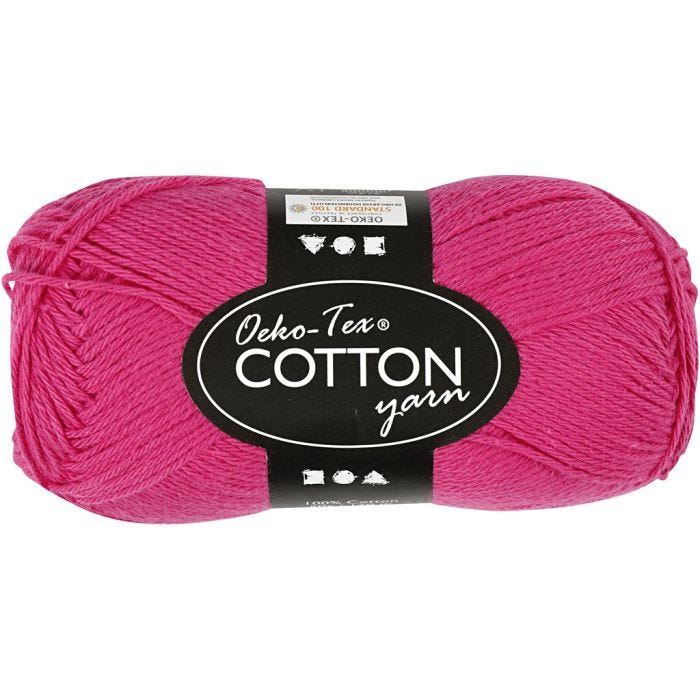 Bomullsgarn, 8/4, L: 170 M, pink, 50g/ 1 nst.