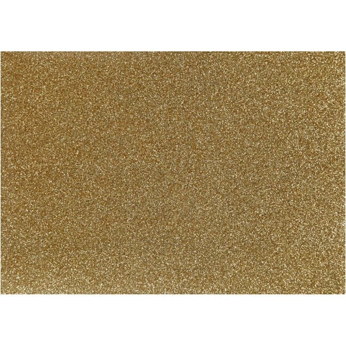 Strykestoff, A5, ark 148x210 mm, glitter, gull, 1 ark