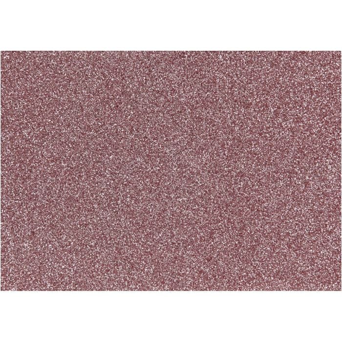Strykestoff, A5, ark 148x210 mm, glitter, lys rød, 1 ark