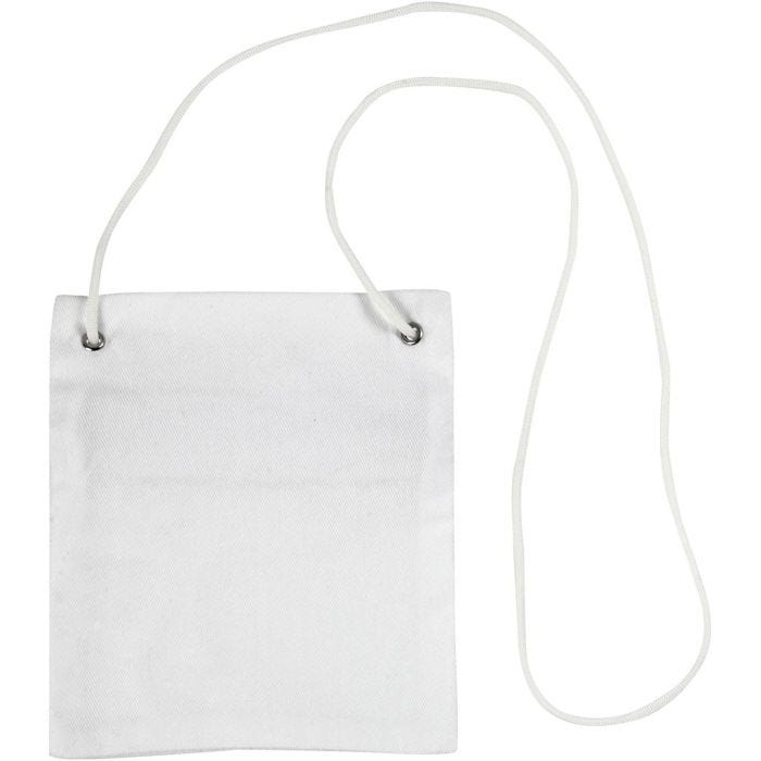 Lommebok med nakkesnor, str. 13x15 cm, 210 g, hvit, 12 stk./ 1 pk.
