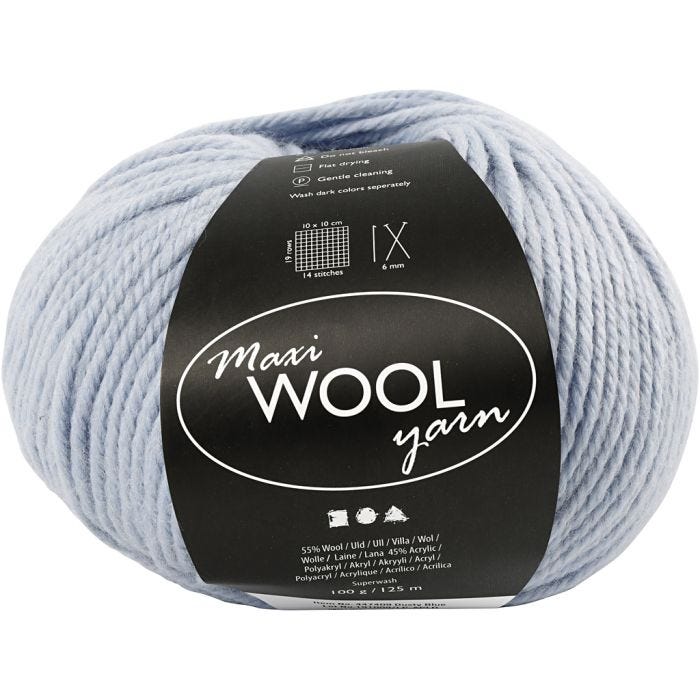 Ullgarn, L: 125 M, støvete blå, 100 g/ 1 nst.