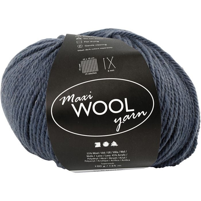 Ullgarn, L: 125 M, blå, 100 g/ 1 nst.