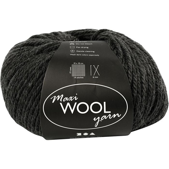 Ullgarn, L: 125 M, mørk gråmelert, 100 g/ 1 nst.