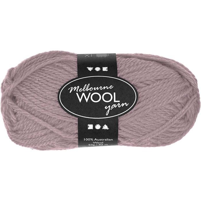 Melbourne Wool Yarn, L: 92 M, lys lilla, 50 g/ 1 nst.
