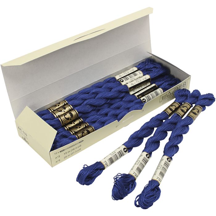 DMC perlegarn, nr. 5, blå, 12x25 m/ 1 pk.