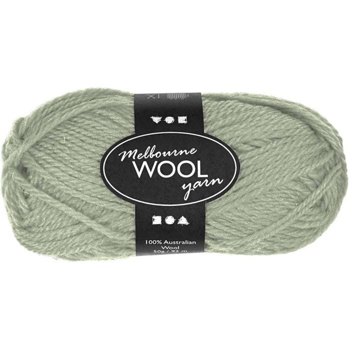 Melbourne Wool Yarn, L: 92 M, lys grønn, 50g/ 1 nst.