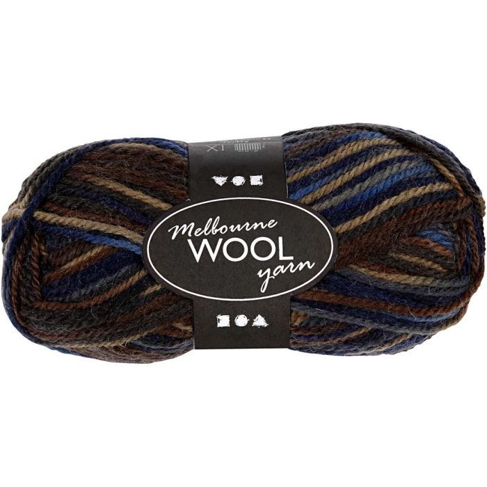 Melbourne Wool Yarn, L: 92 M, brun harmoni, 50 g/ 1 nst.