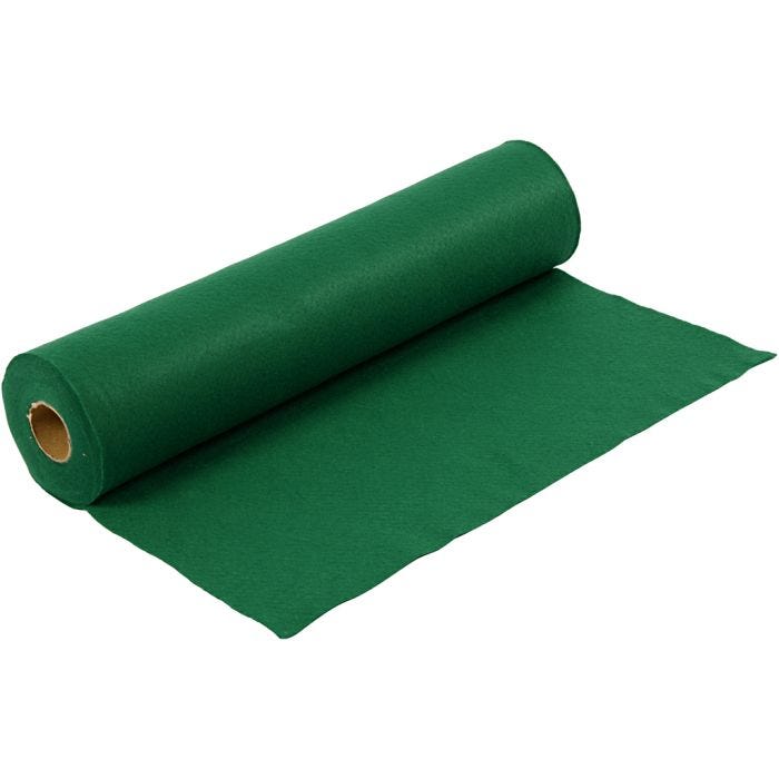 Hobbyfilt, B: 45 cm, tykkelse 1,5 mm, 180-200 g, grønn, 5 m/ 1 rl.