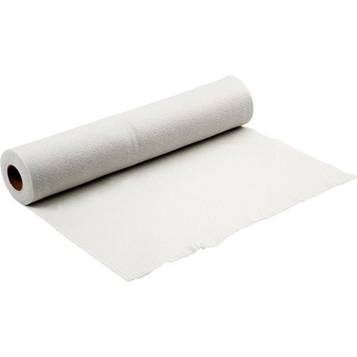 Hobbyfilt, B: 90 cm, tykkelse 1,5 mm, hvit, 5 m/ 1 rl.