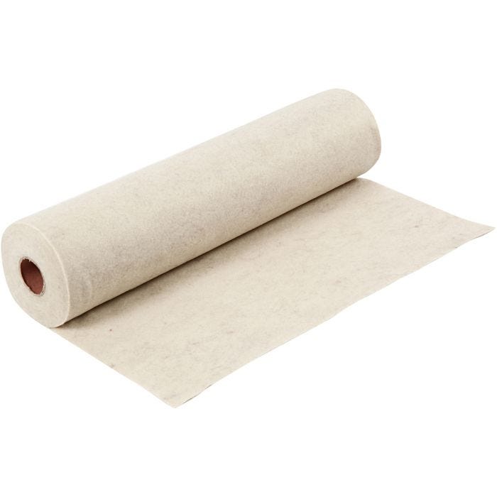 Hobbyfilt, B: 45 cm, tykkelse 1,5 mm, melert, 180-200 g, råhvit, 5 m/ 1 rl.