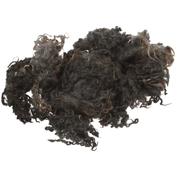 Krøllull, mørk grå, 100 g/ 1 bunt