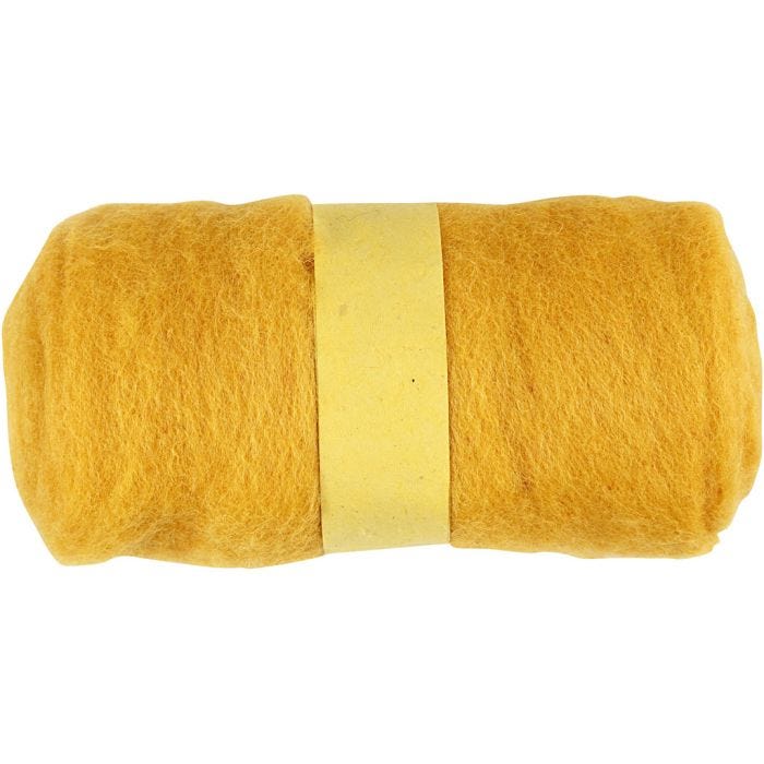 Kardet Ull, gul, 100 g/ 1 bunt