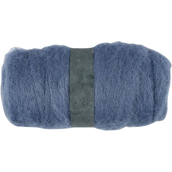 Kardet Ull, himmelblå, 100 g/ 1 bunt