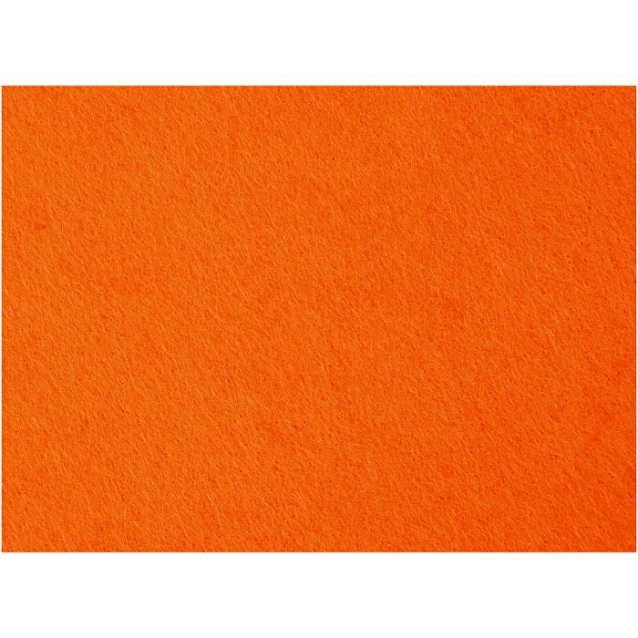 Hobbyfilt, ark 42x60 cm, tykkelse 3 mm, orange, 1 ark
