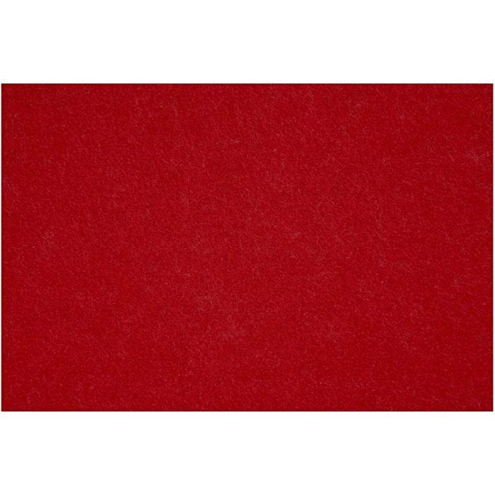 Hobbyfilt, ark 42x60 cm, tykkelse 3 mm, gml. rød, 1 ark