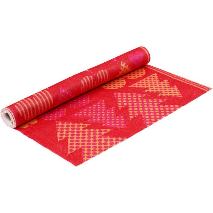 Motivfilt, B: 45 cm, tykkelse 1,5 mm, 180-200 g, orange, rød, 1 m/ 1 rl.