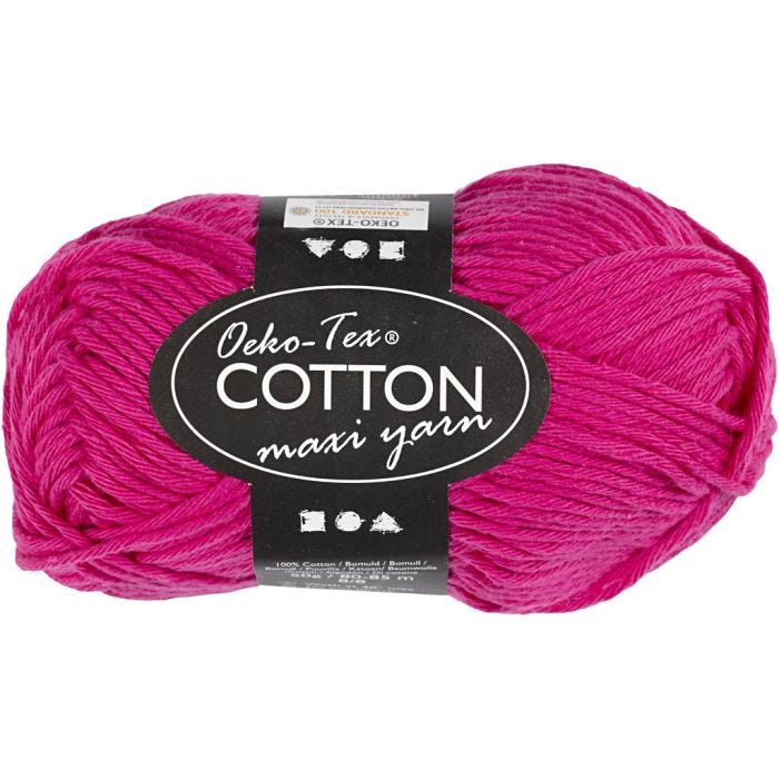 Bomullsgarn, nr. 8/8, L: 80-85 M, pink, 50 g/ 1 nst.