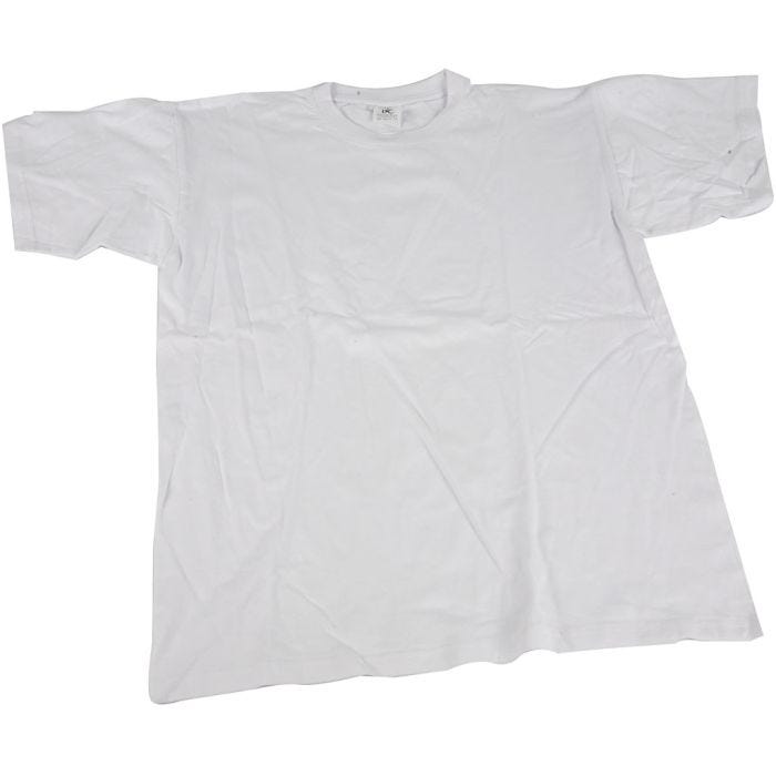 T-skjorter, B: 59 cm, str. X-large, rund hals, 145 g, hvit, 1 stk.