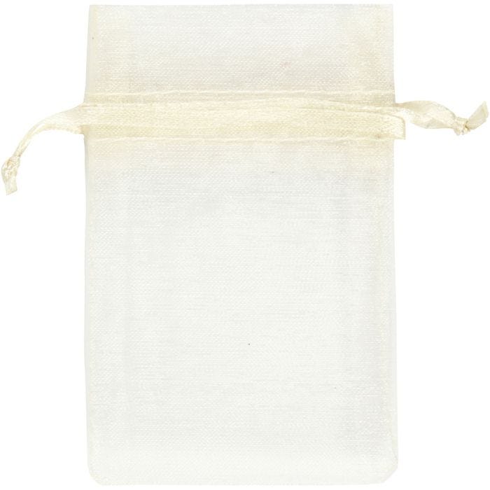 Organzapose, str. 7x10 cm, råhvit, 10 stk./ 1 pk.