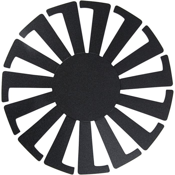 Flett-lett-sjablong, H: 8 cm, dia. 14 cm, svart, 10 stk./ 1 pk.