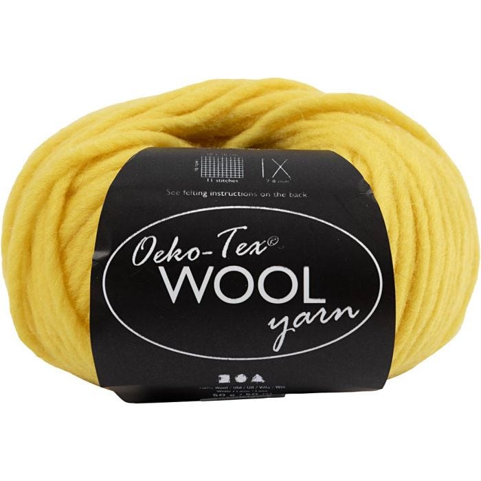 Ullgarn, L: 50 M, gul, 50 g/ 1 nst.