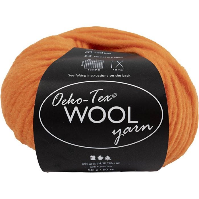 Ullgarn, L: 50 M, orange, 50 g/ 1 nst.
