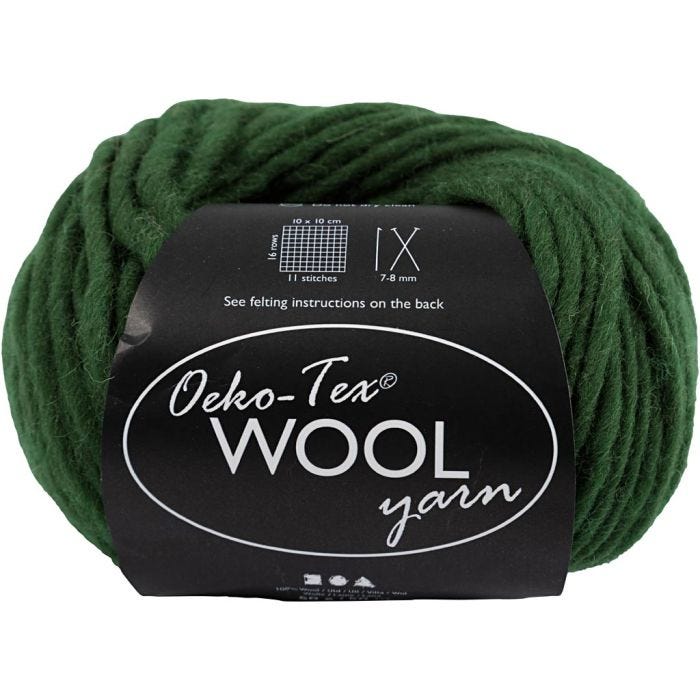 Ullgarn, L: 50 M, grønn, 50 g/ 1 nst.