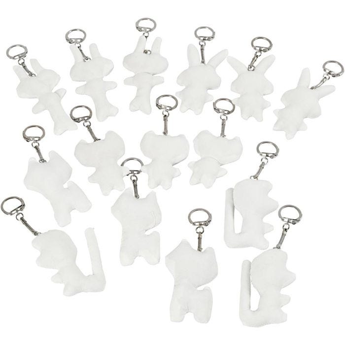 Stoffigurer, str. 6-10 cm, hvit, 15 stk./ 1 pk.