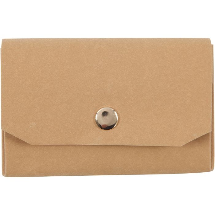 Veske, H: 8 cm, L: 11 cm, 350 g, lys brun, 1 stk.