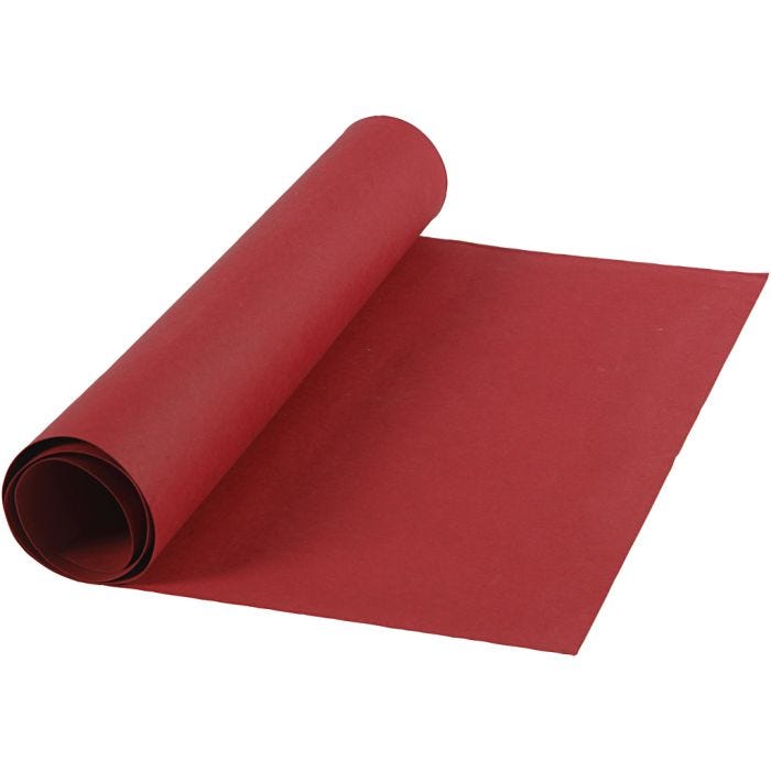 Lærpapir, B: 50 cm, ensfarget, 350 g, rød, 1 m/ 1 rl.