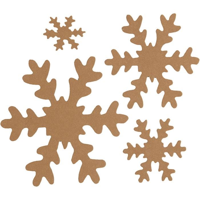Snefnugg, dia. 3+5+8+10 cm, 350 g, beige, 16 stk./ 1 pk.