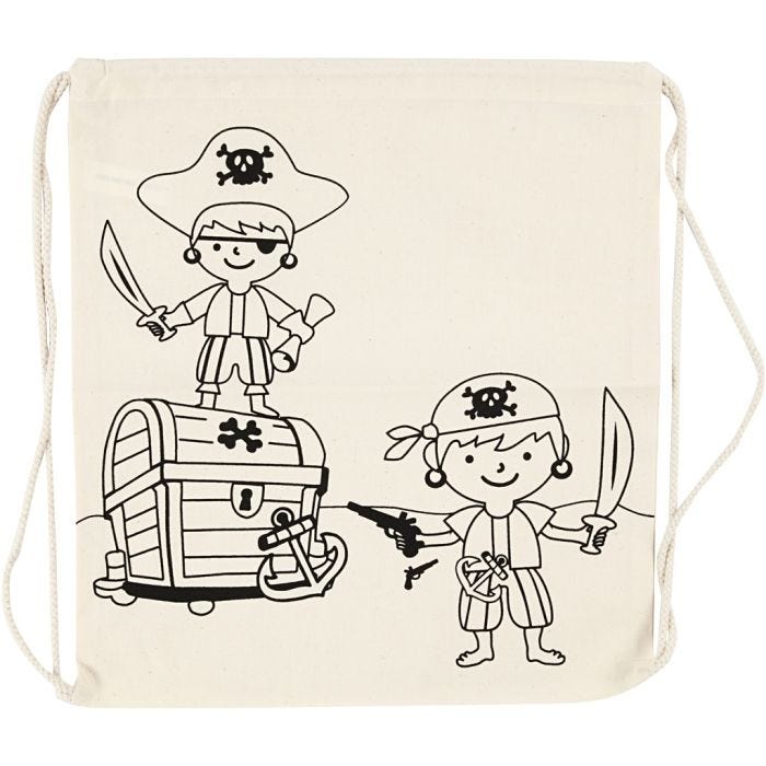 Gympose, pirater, str. 37x41 cm, 110 g, lys natur, 1 stk.
