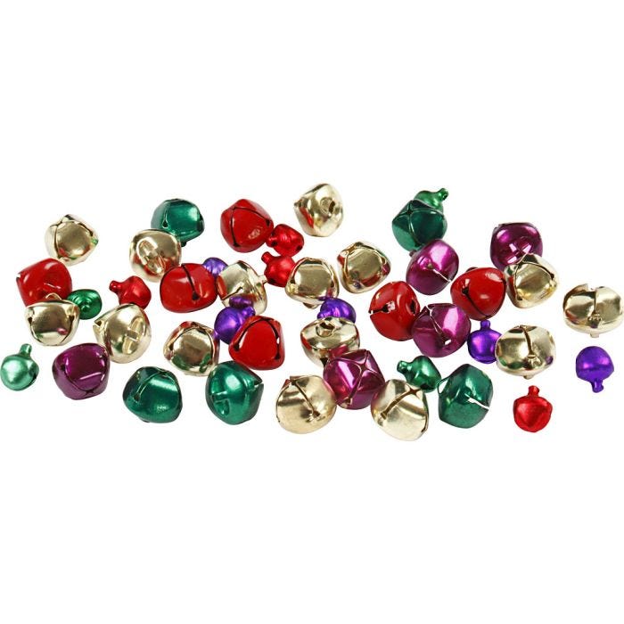 Bjeller, dia. 10+14 mm, metallic farger, 24 ass./ 1 pk.